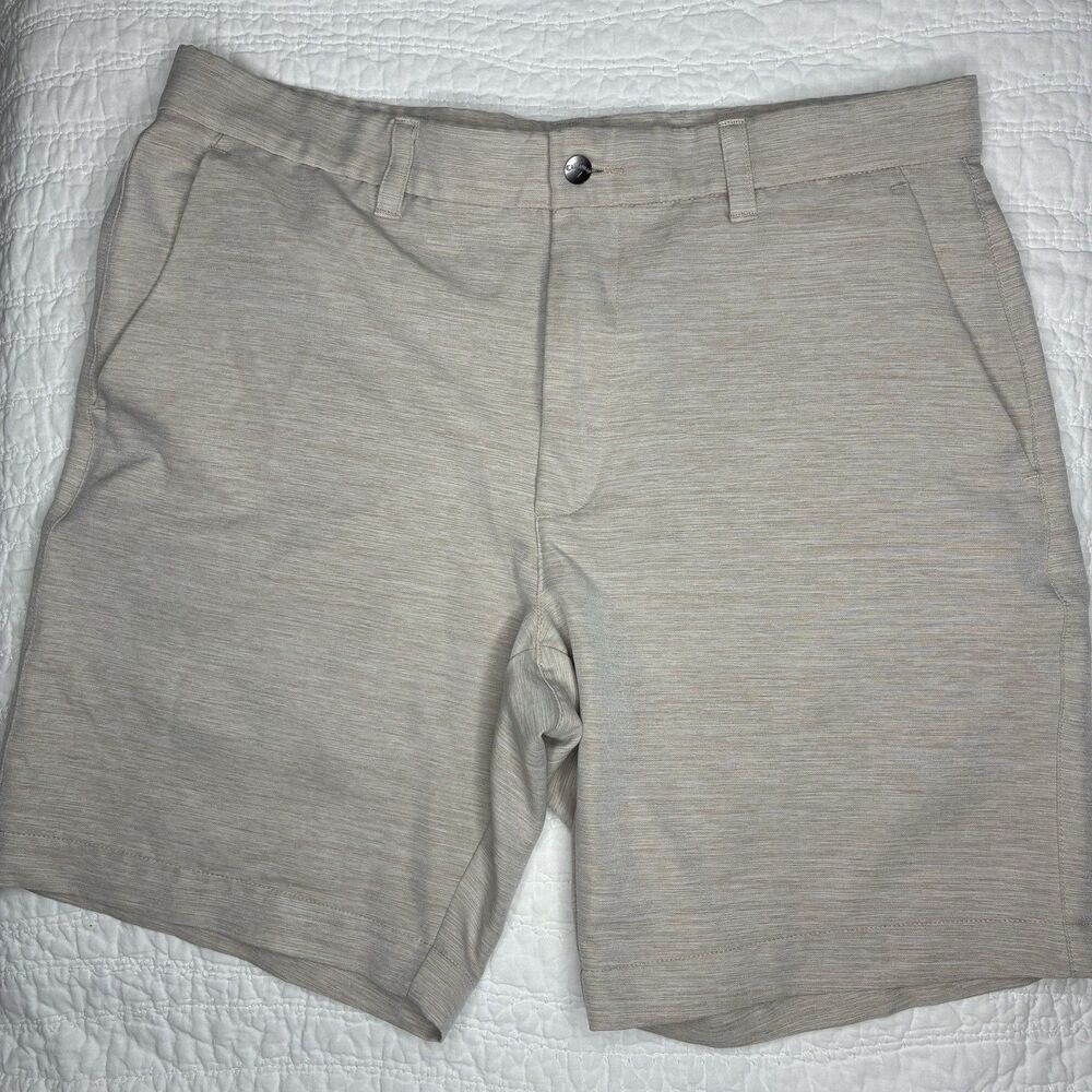 Callaway Golf Shorts Flat Front Soft Stretch Pockets Sz 34 Active Comfort Beige